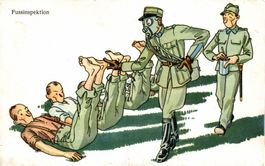 Militär-Humorkarte "Fussinspektion"