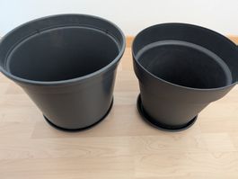 2x  Blumentöpfe mit Untersetzer