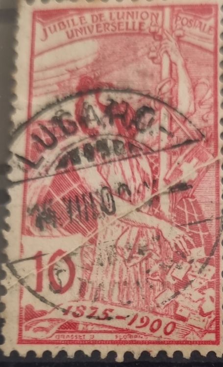Historische UPU Briefmarke von 1900 78 B Quetschfalte (Gebraucht) in ...