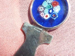 marque page en argent et millefiori