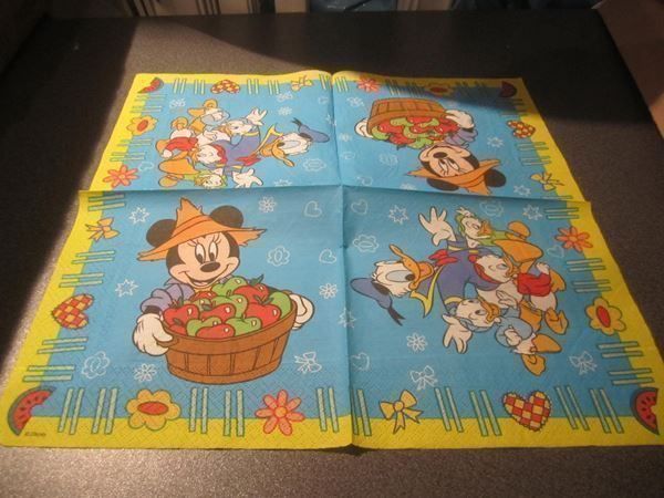 Tovaglioli: Servietten Mickey Mouse, Apfelkorb, 10 Stück – Usato da Zürich venduto da Motzkuh