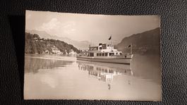 Alte Ansichtskarte Brienzersee mit Schiff MS Interlaken
