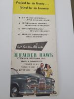 Prospekt Humber Hawk Oldtimer Original Vintage Zustand gut