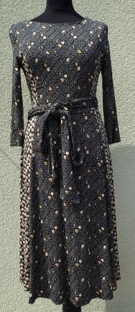Boden UK Kleid schwarz weiss Gr 12R 38 Langarm