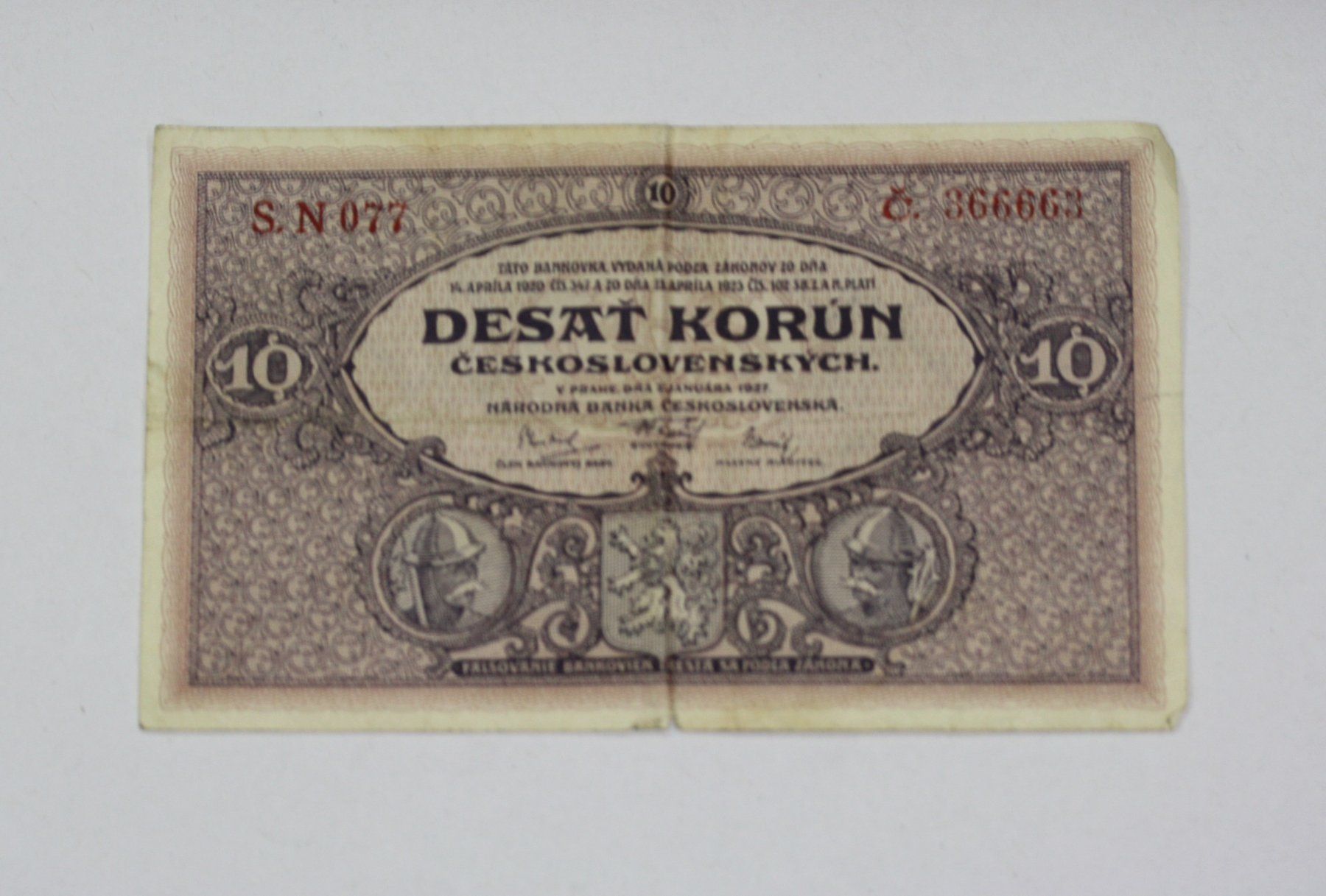 Banconote: Banknote 10 Kronen Tschechoslowakei 1927 – Usato da Chur venduto da Invinoveritas