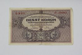 Banknote 10 Kronen Tschechoslowakei 1927