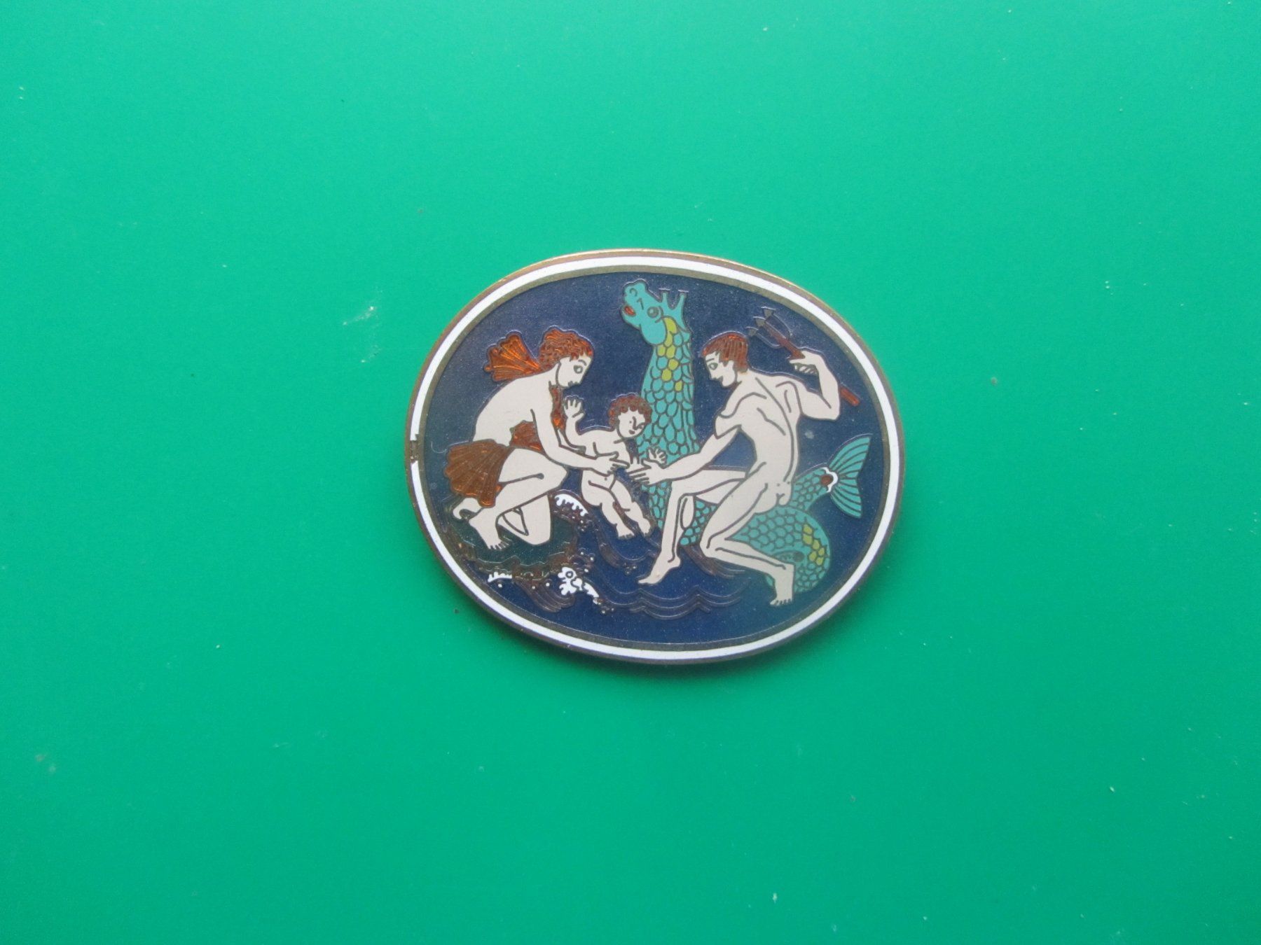 Spille & Fermagli: Jugendstil Email-Broche um 1920-Bronce – Usato da Luzern venduto da Lucernauno 1