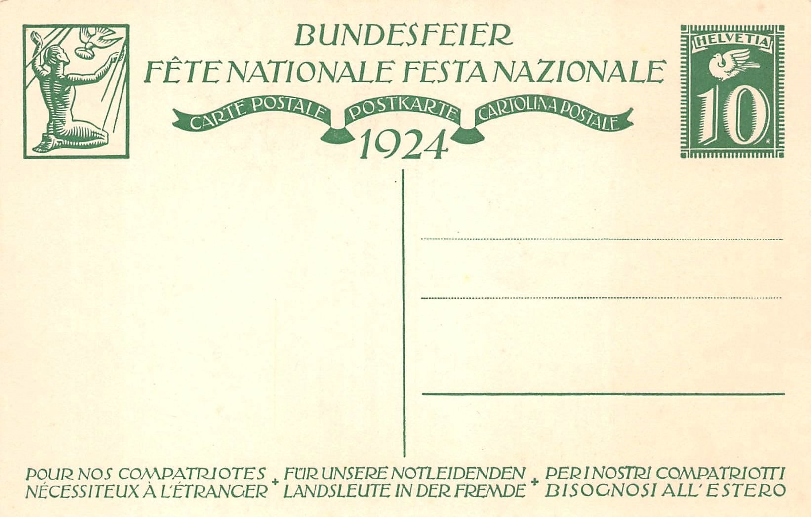 Tutti i francobolli: Bundesfeierkarte 1924, Mutter mit Kindern – Usato da Ottikon b.Kemptth. venduto da Neptun1974 1