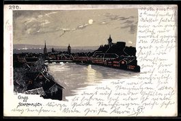 Litho Schaffhausen, Teilansicht bei Mond