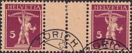 S36 (5c+5c), Zwischensteg Zürich, sehr schönes Stück, 85.-+