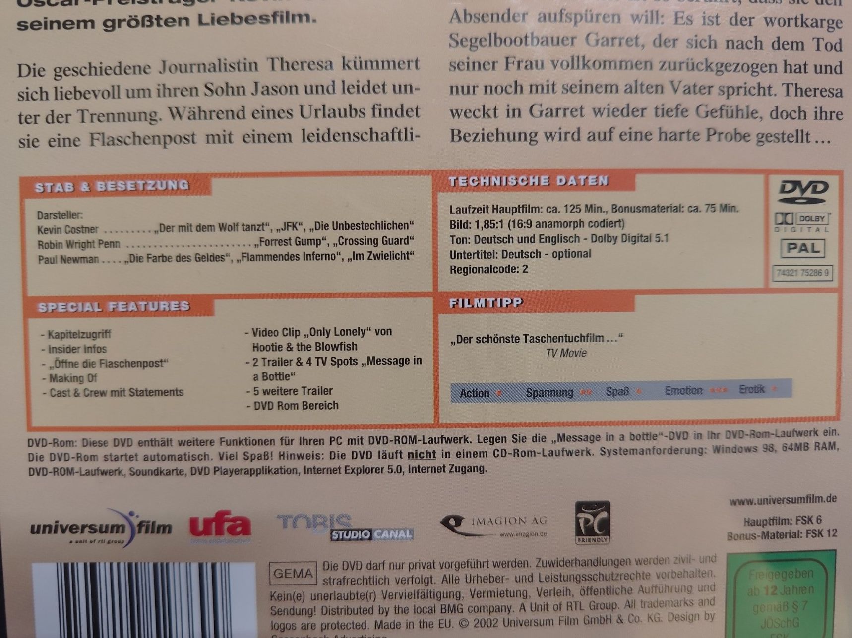 Alle DVDs: Message in a bottle – Gebraucht aus Liestal von Kratzilla 3