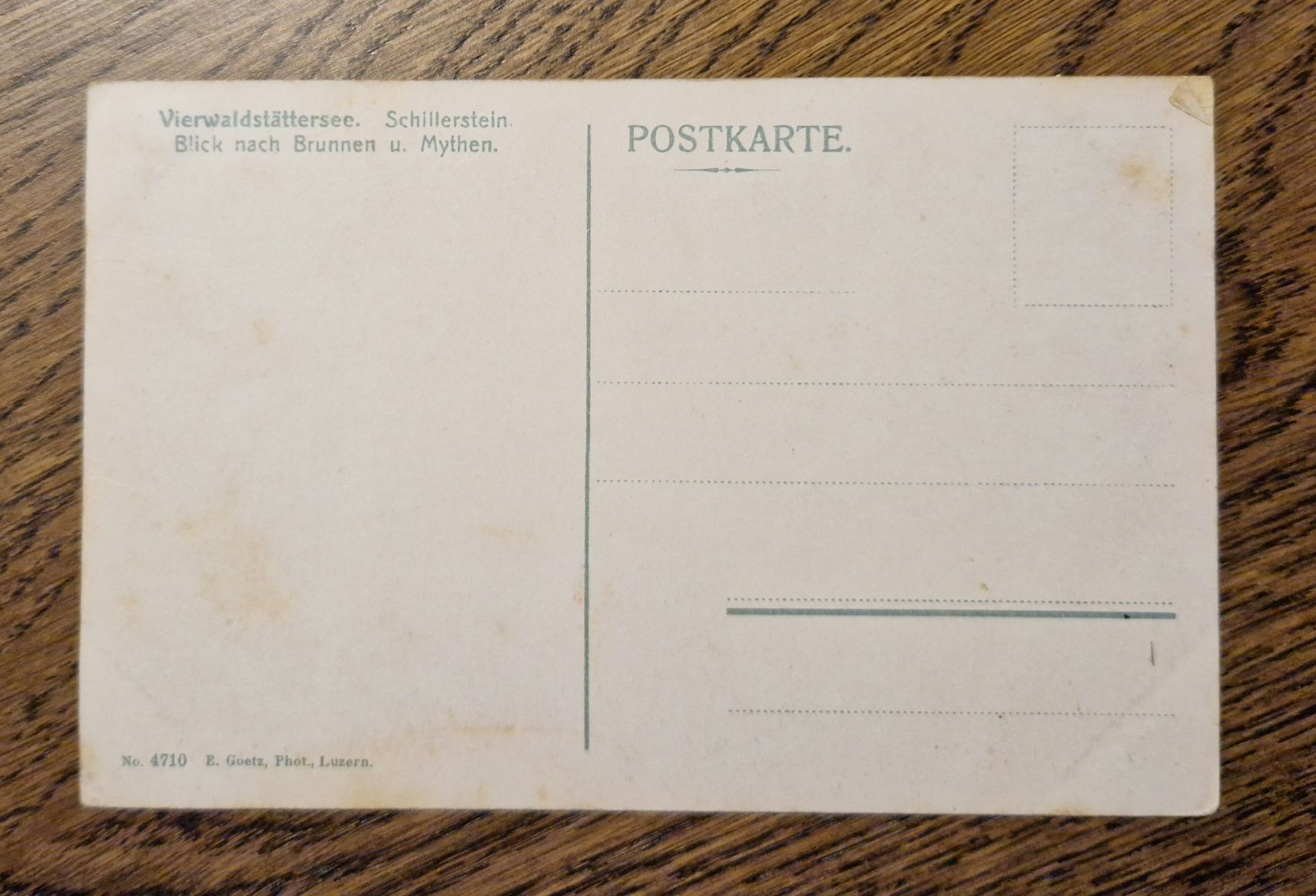 Cartoline postali: Schiller Stein, Dampfschiff Stadt Luzern – Usato da Ebikon venduto da Donar50 1