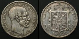 HANNOVER Taler 1848 B, ERNST AUGUST, Silber vz