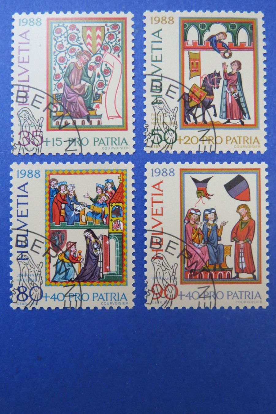 Tutti i francobolli: Serie Pro Patria 1988 - off.Ersttag-Eckstempel BERN – Usato da Brunnen venduto da Kumari
