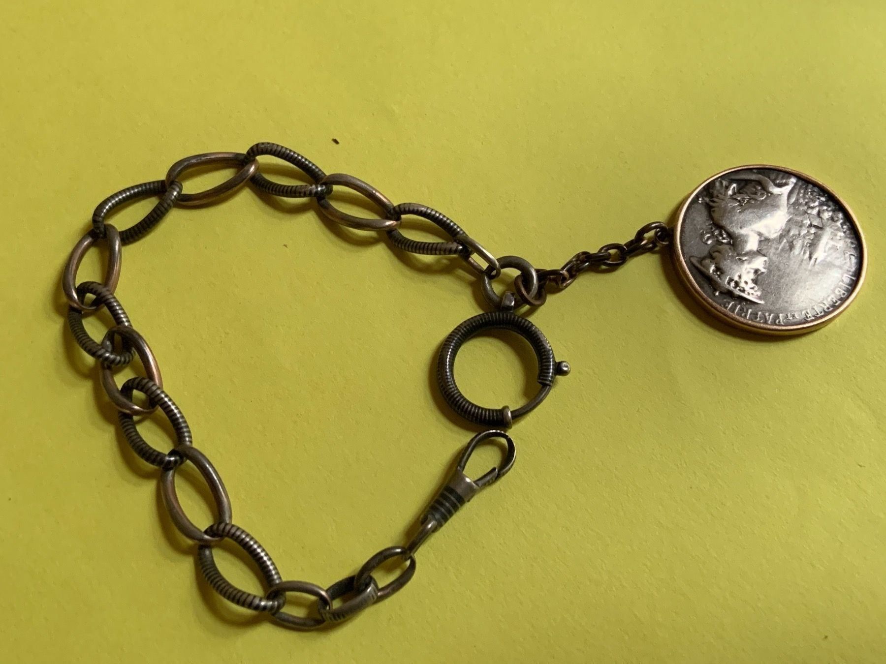 Uhren: Taschenuhrkette mit Goldfassung – Gebraucht aus Dittingen von Bijoubelle
