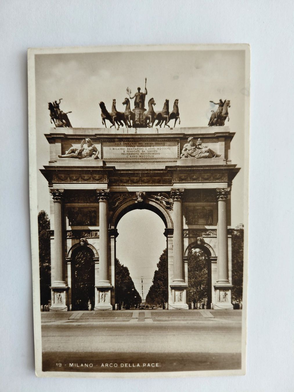 Ansichtskarten: Ansichtskarte Mailand Arco della Pace – Gebraucht aus Wattwil von yburgler