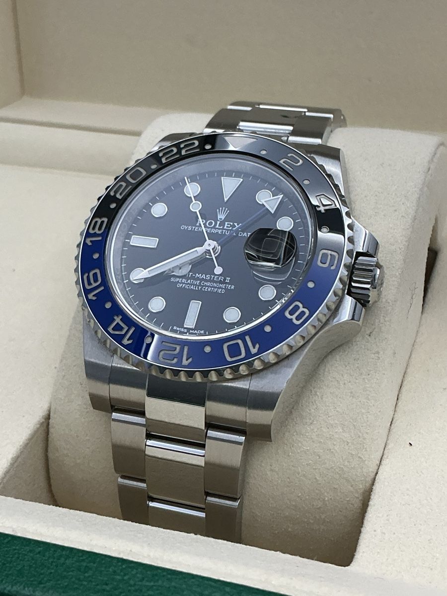 Rolex Uhren: Rolex GMT-Master 2 Batman 2018 116710BLNR Full Set – Gebraucht aus Zürich von watchdealer-24