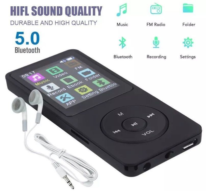Lettore multimediale portatile: MP3 MP4 Player Bluetooth FM-Radio  LCD Display HiFi Musik – Nuovo (secondo la descrizione) da Kirchdorf AG venduto da Aarereussshop 7