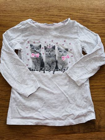 Katzen Langarmshirt, Grau, Meowtiful Party!Gr 98