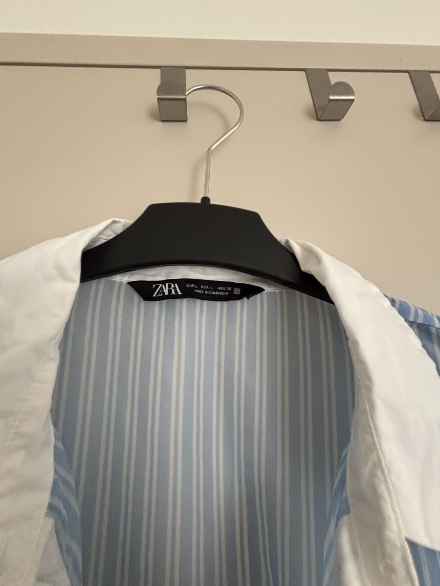 Zara Blusen: Zara Bluse, hellblau gestreift, Kragen weiss, Gr. L. – Neu (gemäss Beschreibung) aus Arbon von Viktoriaa 1