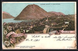 Litho Lugano, Vue Générale et Mont S. 