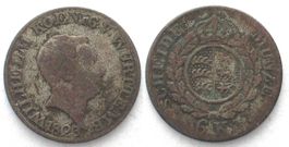 WÜRTTEMBERG 6 Kreuzer 1823 WILHELM I. Billon