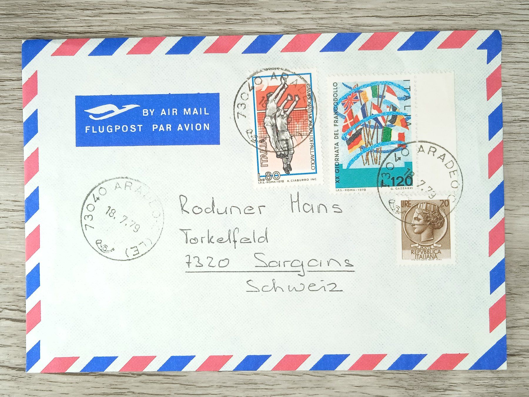 Tutti i francobolli: TR05 Enveloppe + Timbre Italie 1979 – Usato da Cousset venduto da Patrick_Collections
