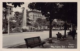 Lugano, Quai e Giardini, circolata 1933
