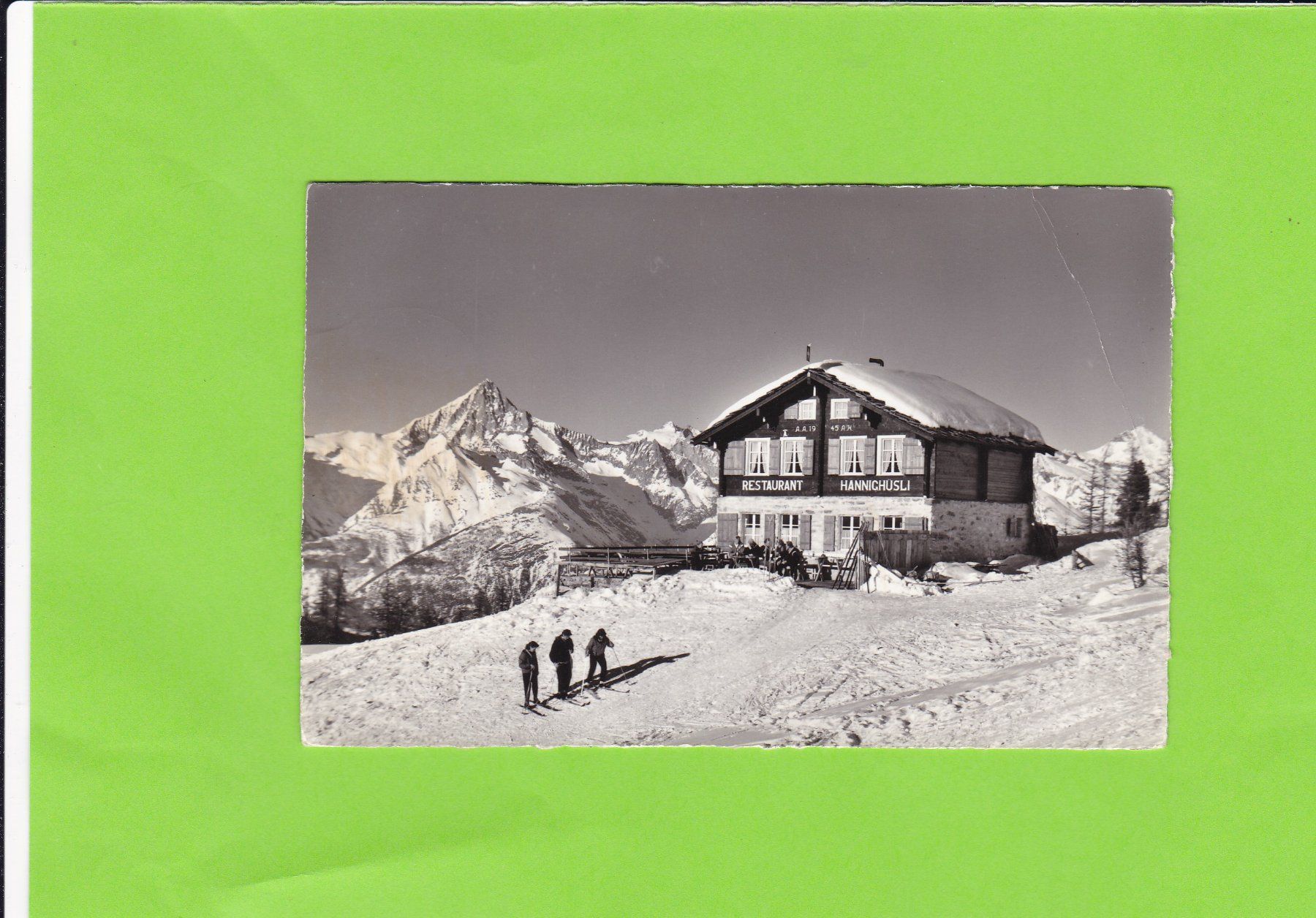 Cartoline postali: Hannigalp bei Grächen-Skifahrer – Usato da St. Peterzell venduto da neckertal