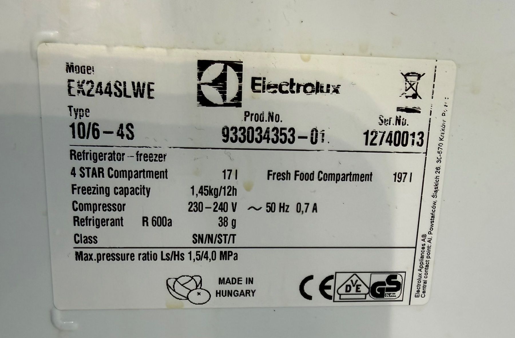 Electrolux Frigoriferi: Electrolux A+++  H127 Eibaukühlschrank – Usato da Kloten venduto da top2000 6