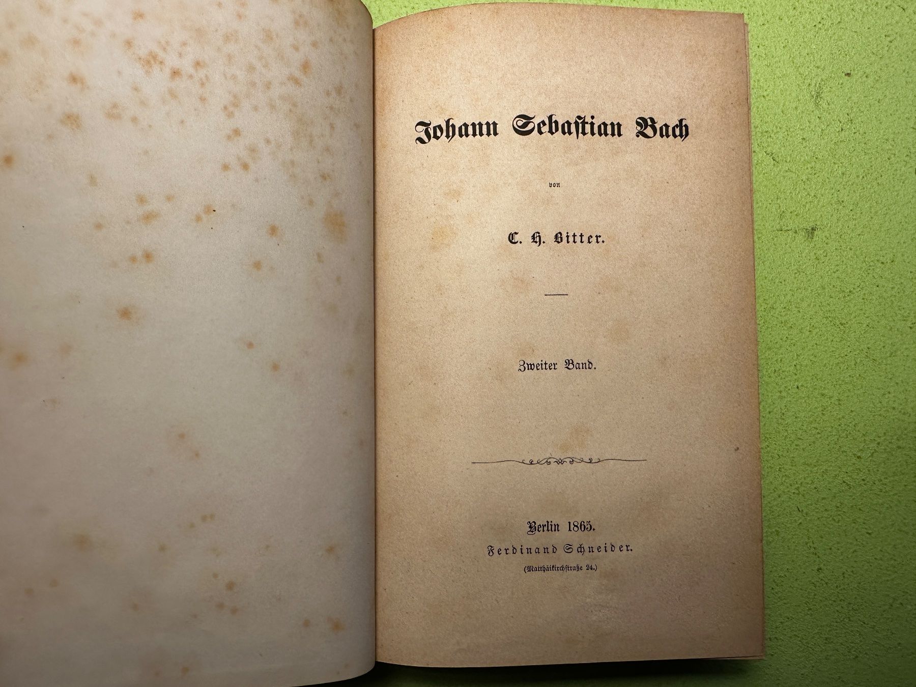 Libri: C.H. Bitter: Johann Sebastian Bach. 1865 – Usato da Zürich venduto da allp 7