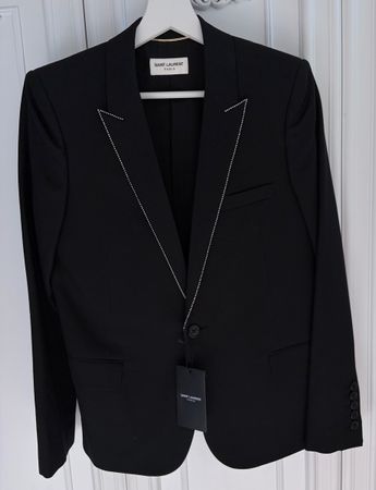 Saint Laurent Black Wool Blazer Jacket DE 38 FR 40 NEW
