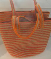 2 praktische Einkaufstaschen Sisal, 25 x 40 cm und 17 x 39 c