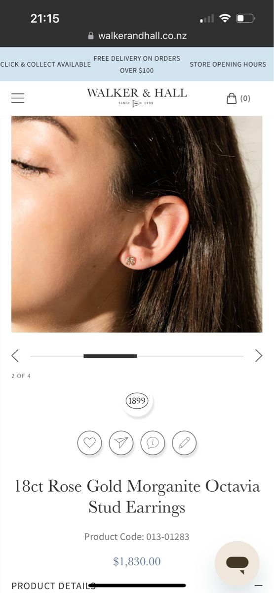 Boucles d'oreille: Morganite Gelbgold Ohrstecker NEU – Neuf (Voir description) à Habsburg par franziska_81 1