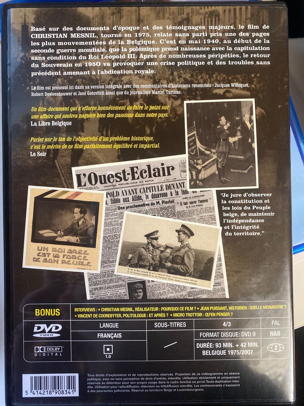 Alle DVDs: DVD - "La Question Royale" - Mesnil – Gebraucht aus Le Brassus von cinema13 1