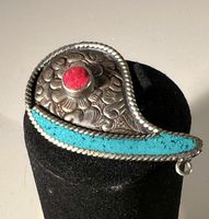 Pendentif ethnique vintage Népal argent 925