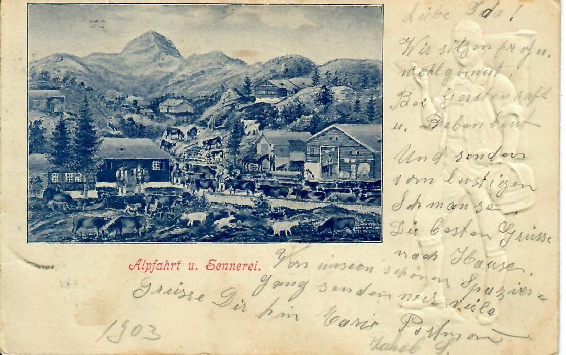 Cartoline postali: Alpfahrt u. Sennerei 1900 - beidseitig Bilder – Usato da Hochdorf venduto da Ziegel-16