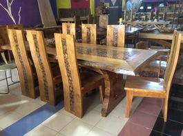 Garnitur Sitzgruppe Tisch Stuhl Teakholz Küchen Esstisch