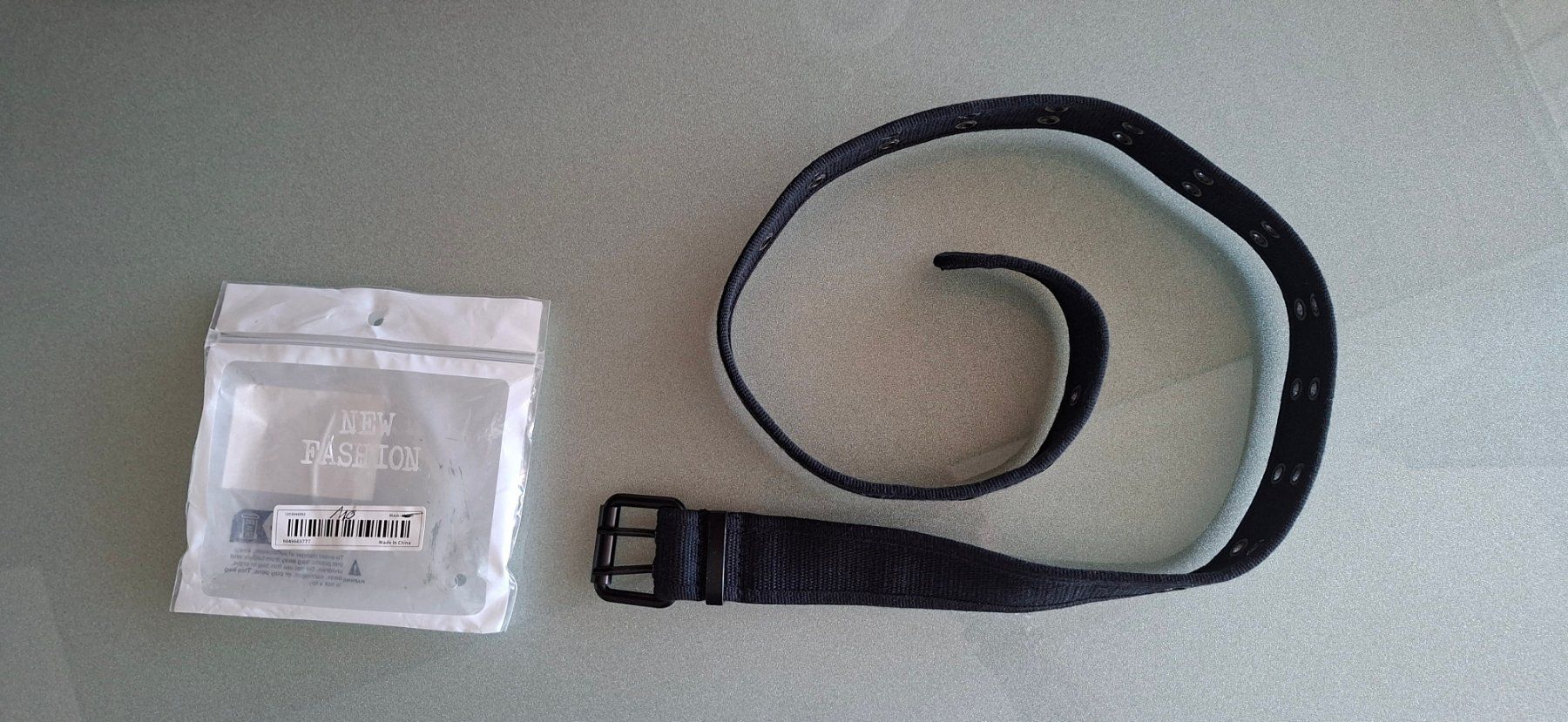 Gürtel: 2 Loch Stoff Gürtel Schwarz 110 cm – Neu und originalverpackt aus Bern von Stalino 2