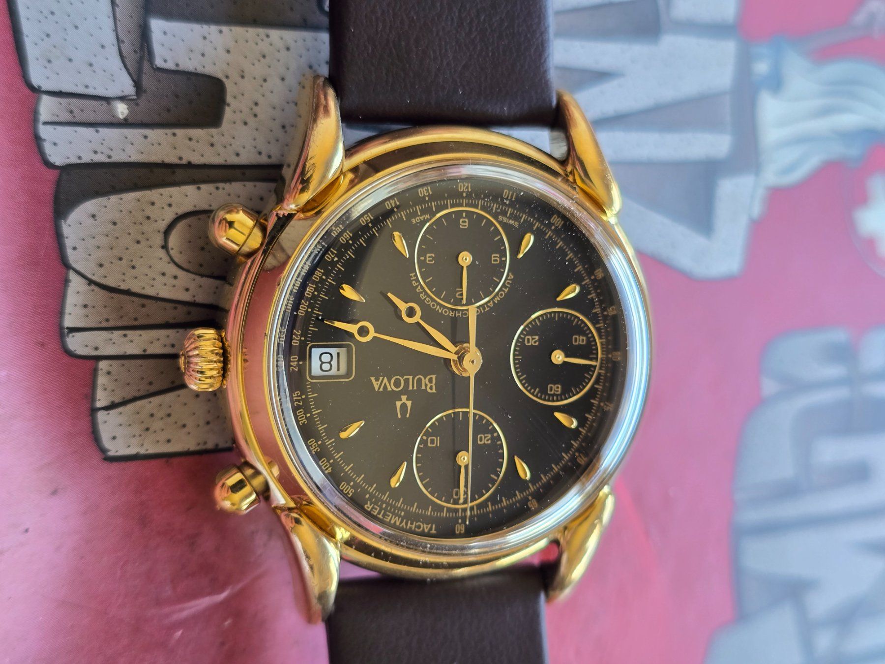 Bulova Uhren: 292 Bulova Date Chronograph Valjoux 7750 wunderschoen – Gebraucht aus Muri AG von Corredor 4