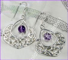 AMETHYST, Amethyst Ohrhänger 925 Silber