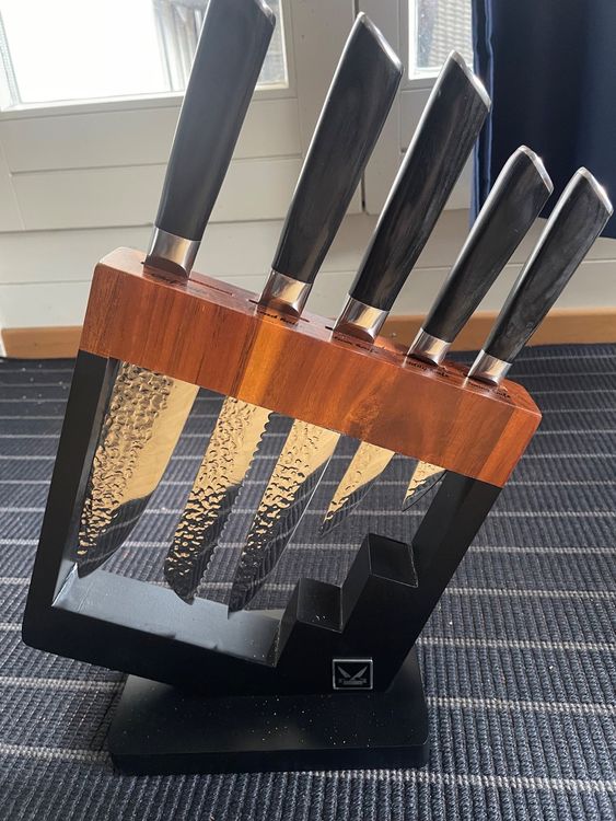 Makfoner Messer Set 6-teilig Mit Block - Scharfe Edelstahl Messer Für Küche | Inklusive Küchenschere