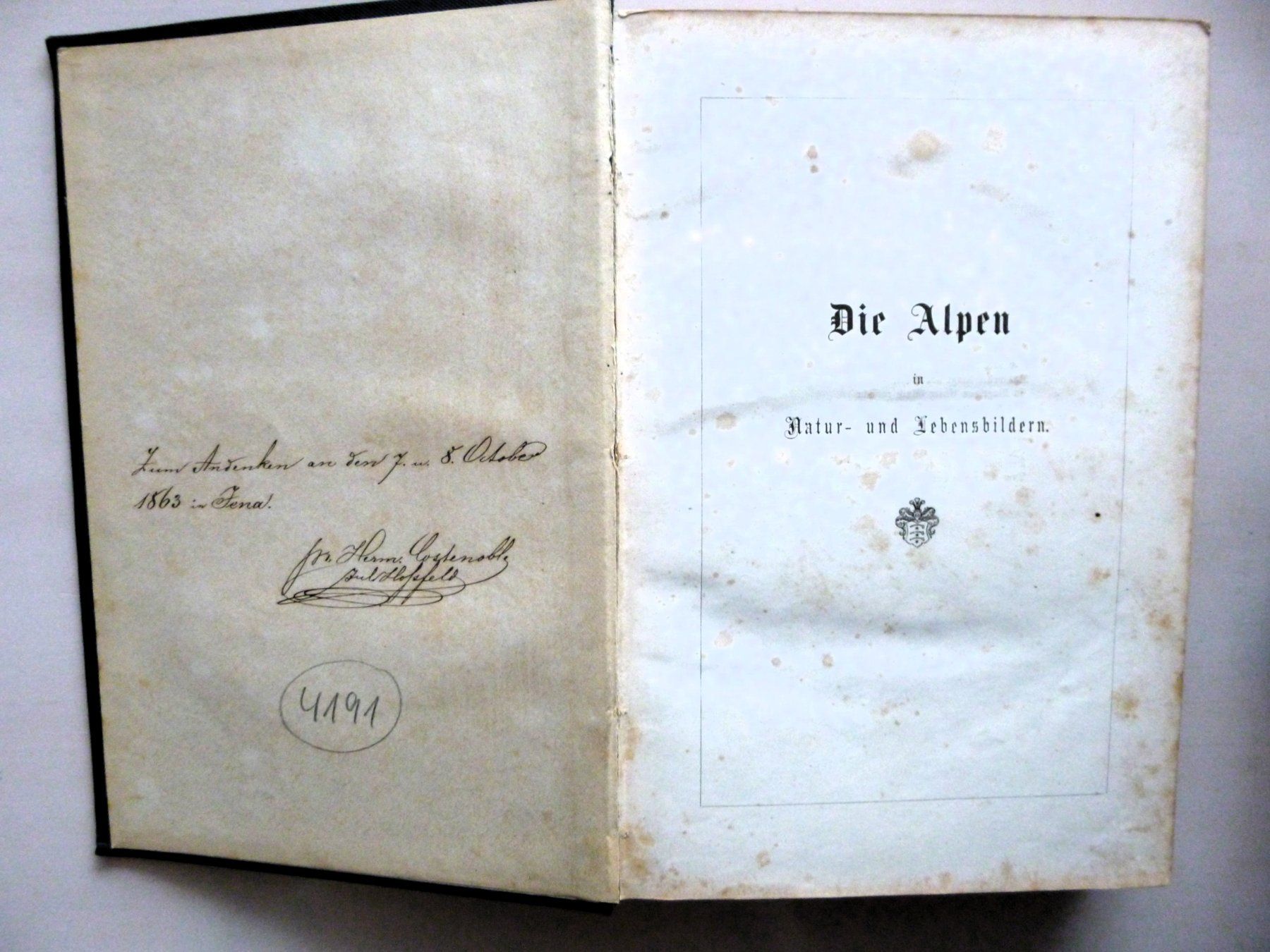 Libri: BERLEPSCH H.A. - Die ALPEN - 1861 - Illustriert – Usato da Uster venduto da schepus23 2