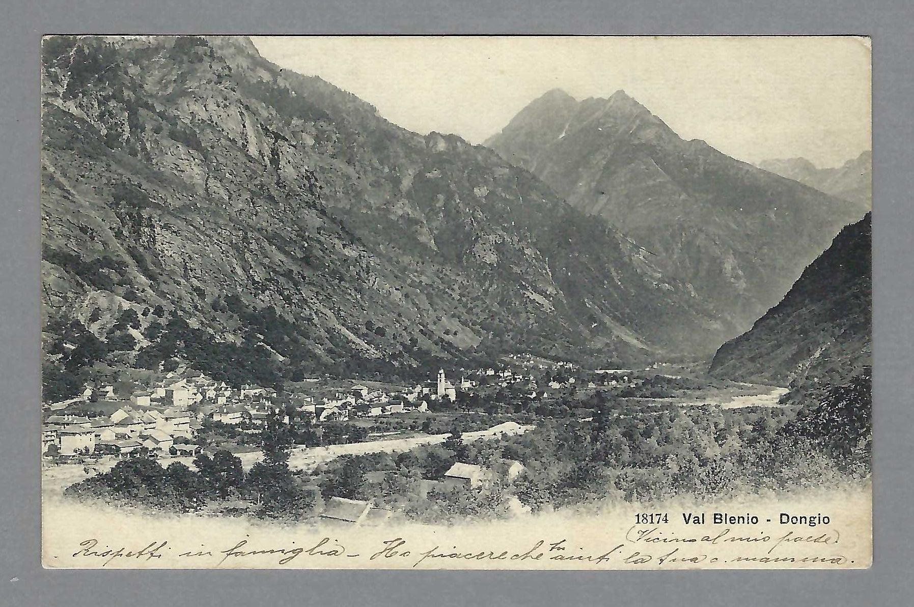 Cartoline postali: 1906, DONGIO, PANORAMA – Usato da Pura venduto da ulisse1957