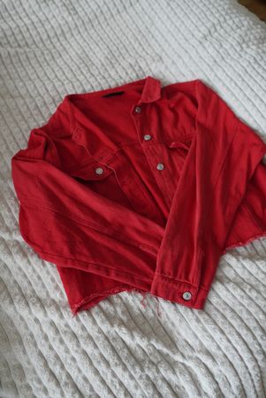 Veste courte rouge mi-saison – Taille S/M