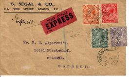 Expressbrief, England - Deutschland 1922