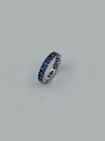 VINTAGE ALLIANCE BAGUETTE SAPHIR RING IN 750 WEISSGOLD