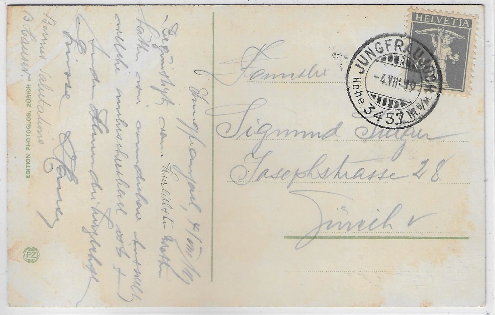 Cartoline postali: Jungfraubahn - Aussichtsfelsen am – Usato da Ettingen venduto da Kartenplanet 1