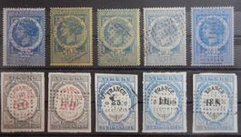 Frankreich Fiskal Marken Lot mit alten Werten III