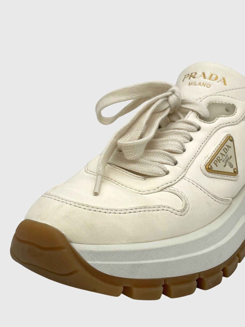 Prada Scarpe da donna: Prada Prax 01 Platform Sneaker EU 38 Weiß – Usato da Zürich venduto da shoe_shop 5